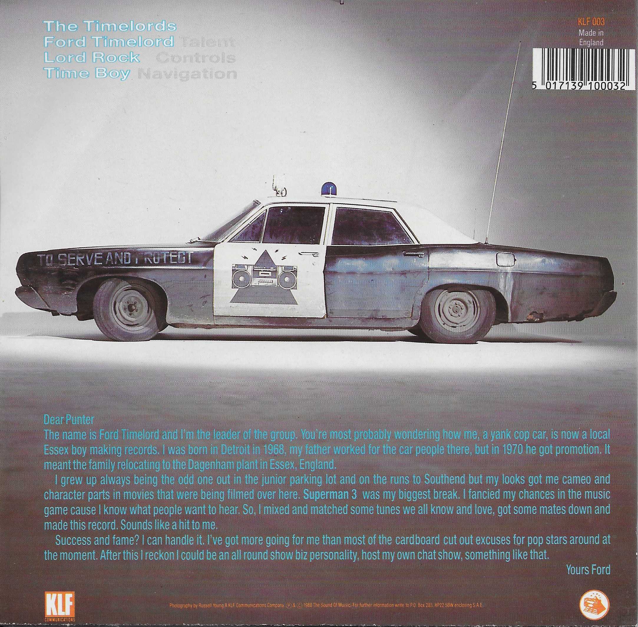 Back cover of KLF 003